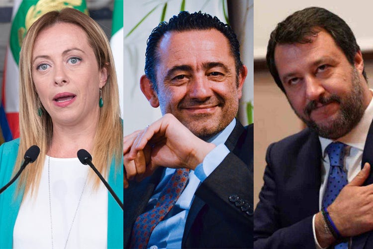 Giorgia Meloni, Paolo Trancassini, Matteo Salvini - Castelli (M5s): «Mancano i clienti? I ristoratori cambino mestiere»