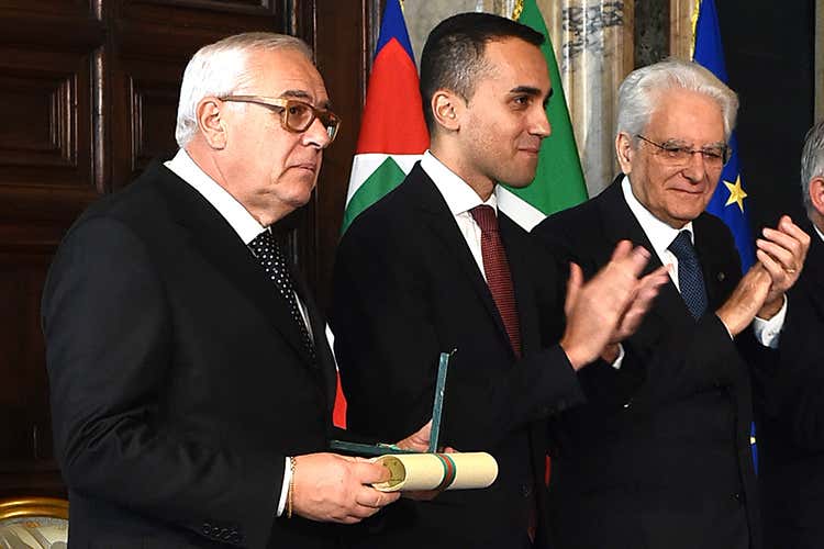 Baldassare Agnelli, Luigi Di Maio e Sergio Mattarella (Cavaliere del Lavoro Baldassare Agnelli premiato da Mattarella)