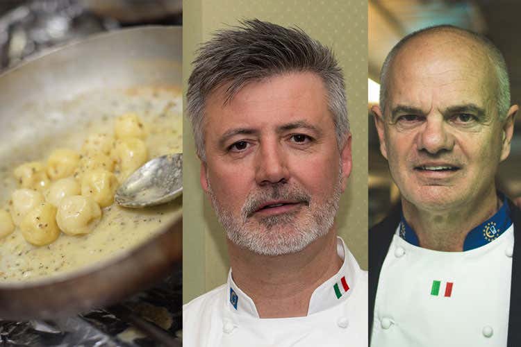 Paolo Tarabini ed Enrico Derflingher (Cena di gala con 14 stelle Michelin Il Premio IaT celebra la cucina italiana)