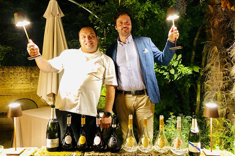 Dario Picchiotti e Alessandro Federzoni (Champagne De Venoge alla Trattoria di Sacerno)