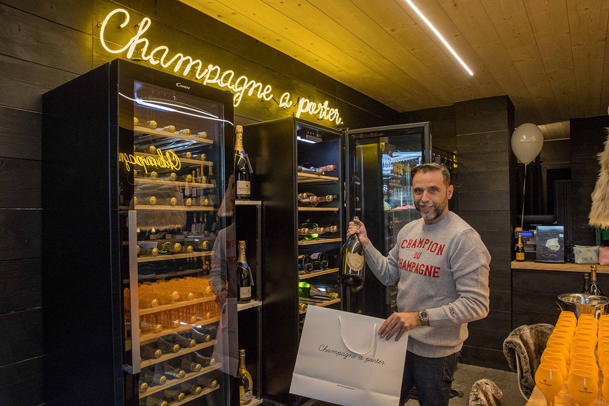 Andrea Baccuini “Champagne a porter” a Courmayeur soddisfa gli amanti di bollicine