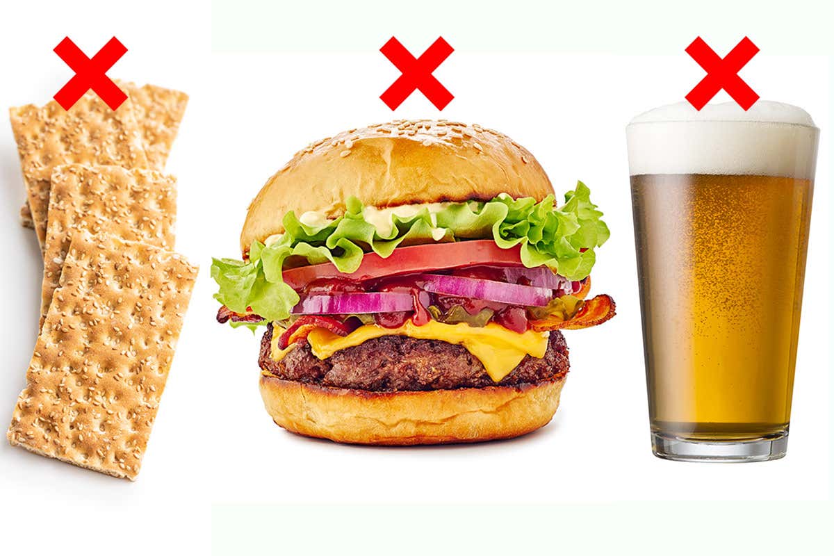 Da evitare: snack salati, cibi grassi e alcolici 