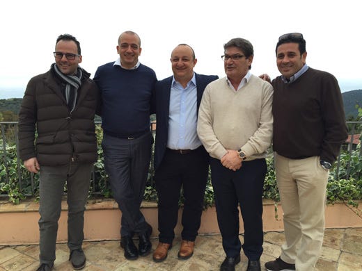 da sinistra: Luciano Pennisi, Pino Cittaia, Ciccio Sultano, Nino Graziano e Mauro Malandrino