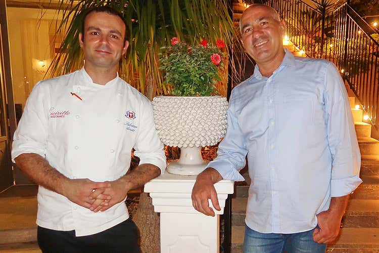 Salvatore Amato e Faro Giannola (Ciciritto, la Sicilia di stagione in stagione nei piatti bilanciati di Salvatore Amato)