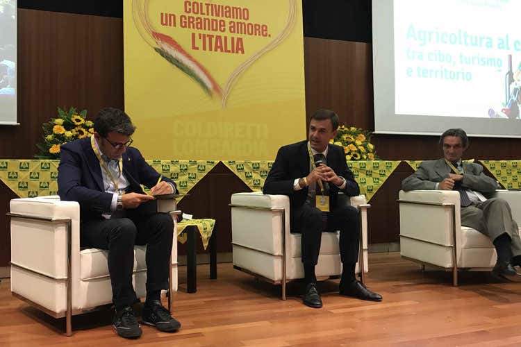 Gian Marco Centinaio, Ettore Prandini e Attilio Fontana (Coldiretti Lombardia conferma Prandini Centinaio-Fontana, patto anti semaforo)