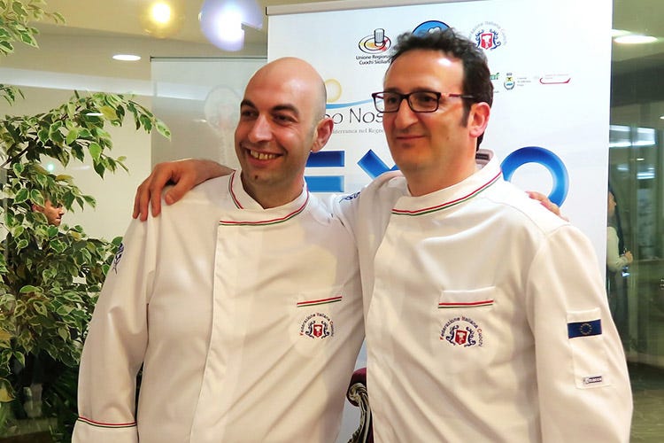 Seby Sorbello e Rocco Pozzulo (Congresso nazionale Fic L'anteprima nella cornice di Taormina Gourmet)