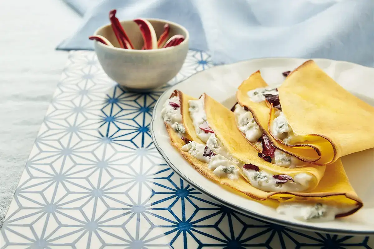 Crespelle radicchio e Gorgonzola Dop Crespelle radicchio e Gorgonzola Dop