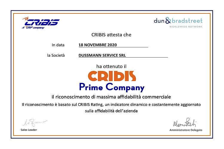 CRIBIS premia Dussmann con il riconoscimento Prime Company
