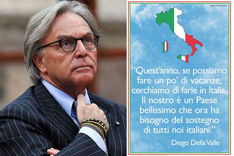 L'appello di Diego Della Valle - Della Valle spinge il turismo «Fate le vacanze in Italia»