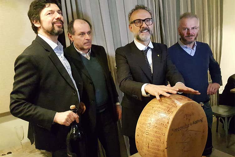 Riccardo Deserti, Aldemiro Bertolini, Massimo Bottura, Alessandro Marchi - I Refettori di Bottura al G7 dell'agricoltura  E a Bologna riceve la laurea ad honorem