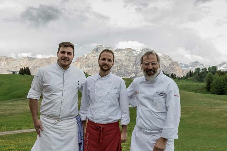 Matteo Metullio, Nicola Laera e Norbert Niederkofler (Dolomitica, 4&ordf; edizione in Alta Badia Dieci cuochi per un picnic gourmet)