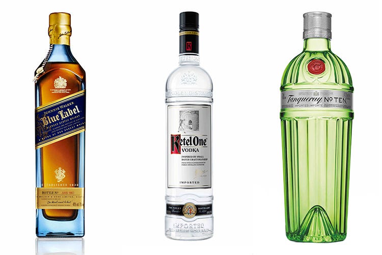 Jw Blue Label, Ketel One e Tanqueray N° 10 (Drink International, nella top ten i distillati Diageo Reserve in vetta)