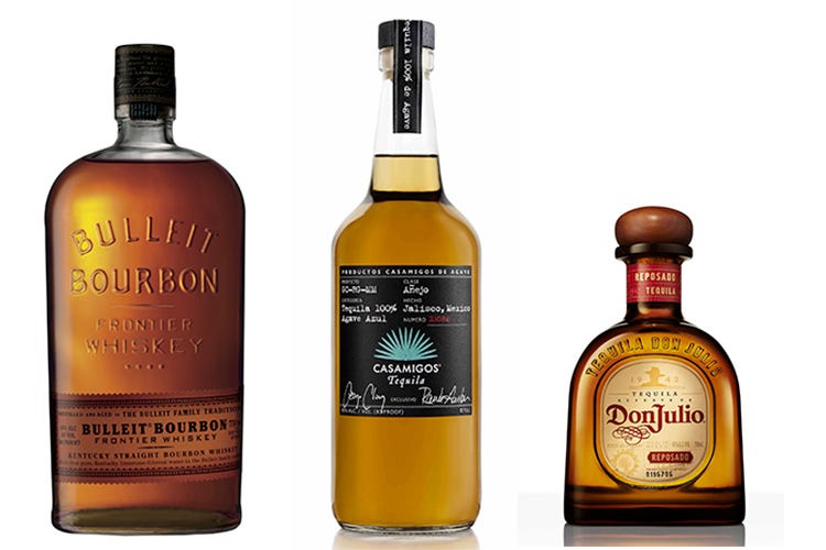 Bulleit, Casamigos Anejo e Don Julio Reposado (Drink International, nella top ten i distillati Diageo Reserve in vetta)