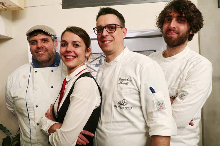 Umberto Pollari, Livia Ricevuto, Gioacchino Sensale e Alessio Salerno (Enosteria Sicula, da Gioacchino Sensale Ricerca attenta dei gusti della tradizione)