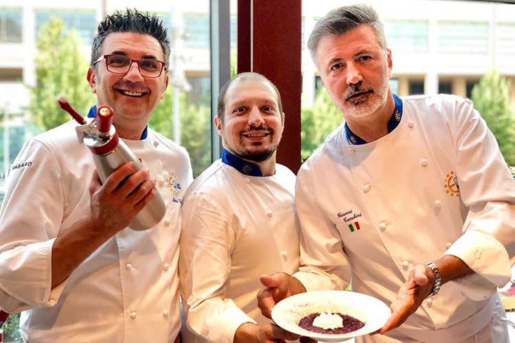 Marco Valli, Michele Pedrazzini e Gianni Tarabini (Anche Euro-Toques per Bocuse d'Or Off Italia e Russia, l'incontro a tavola)
