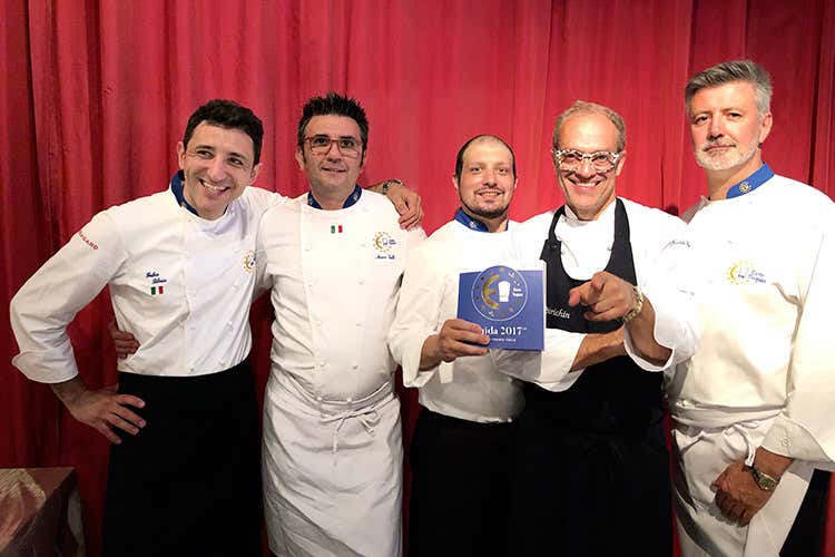 Fabio Silva, Marco Valli, Michele Pedrazzini, Nicola Batavia e Gianni Tarabini (Anche Euro-Toques per Bocuse d'Or Off Italia e Russia, l'incontro a tavola)