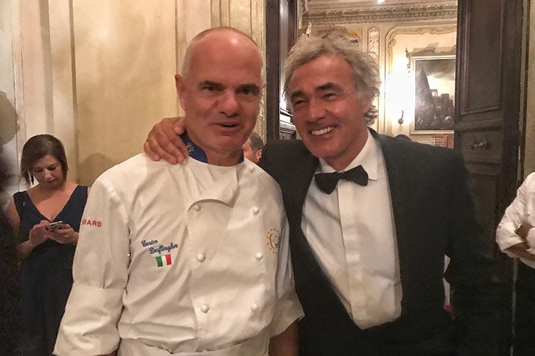 Enrico Derflingher e Massimo Giletti - Euro-Toques, la solidarietà della cucina in tavola alla Celebrity Fight Night