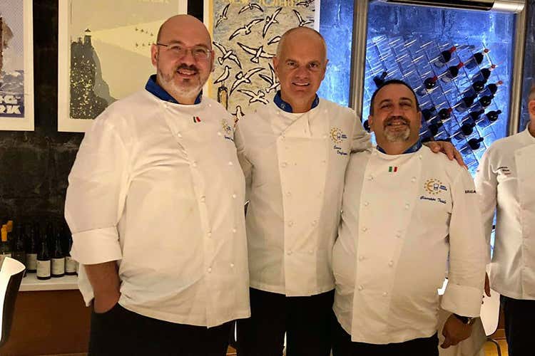 Giovanni Porretto, Enrico Derflingher e Giuseppe Triolo (Euro-Toques fa sempre più squadra Porretto e Triolo, delegati in Sicilia)