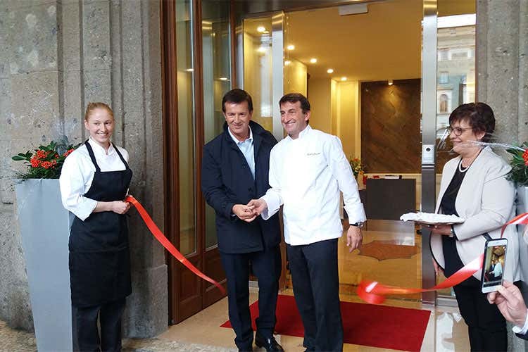 Giorgio Gori e Ezio Gritti - Ezio Gritti torna nella sua Bergamo «Il mio ristorante, elegante ma familiare»