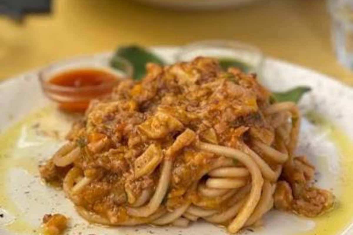Una versione dei pici al ragù di lampredotto