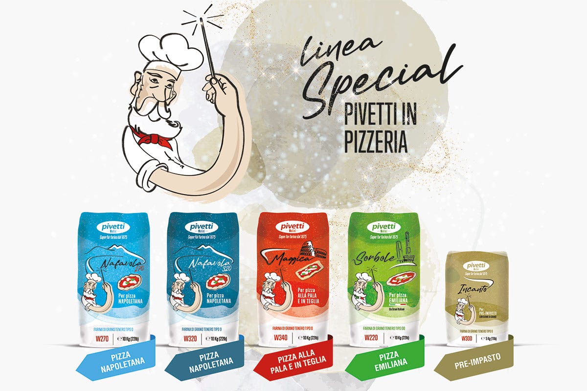 Molini Pivetti punta i riflettori sulla pizza e presenta la linea Special che accoglie 5 referenze di farina Molini Pivetti: con il Progetto Foodservice riflettori puntati sull'universo pizza