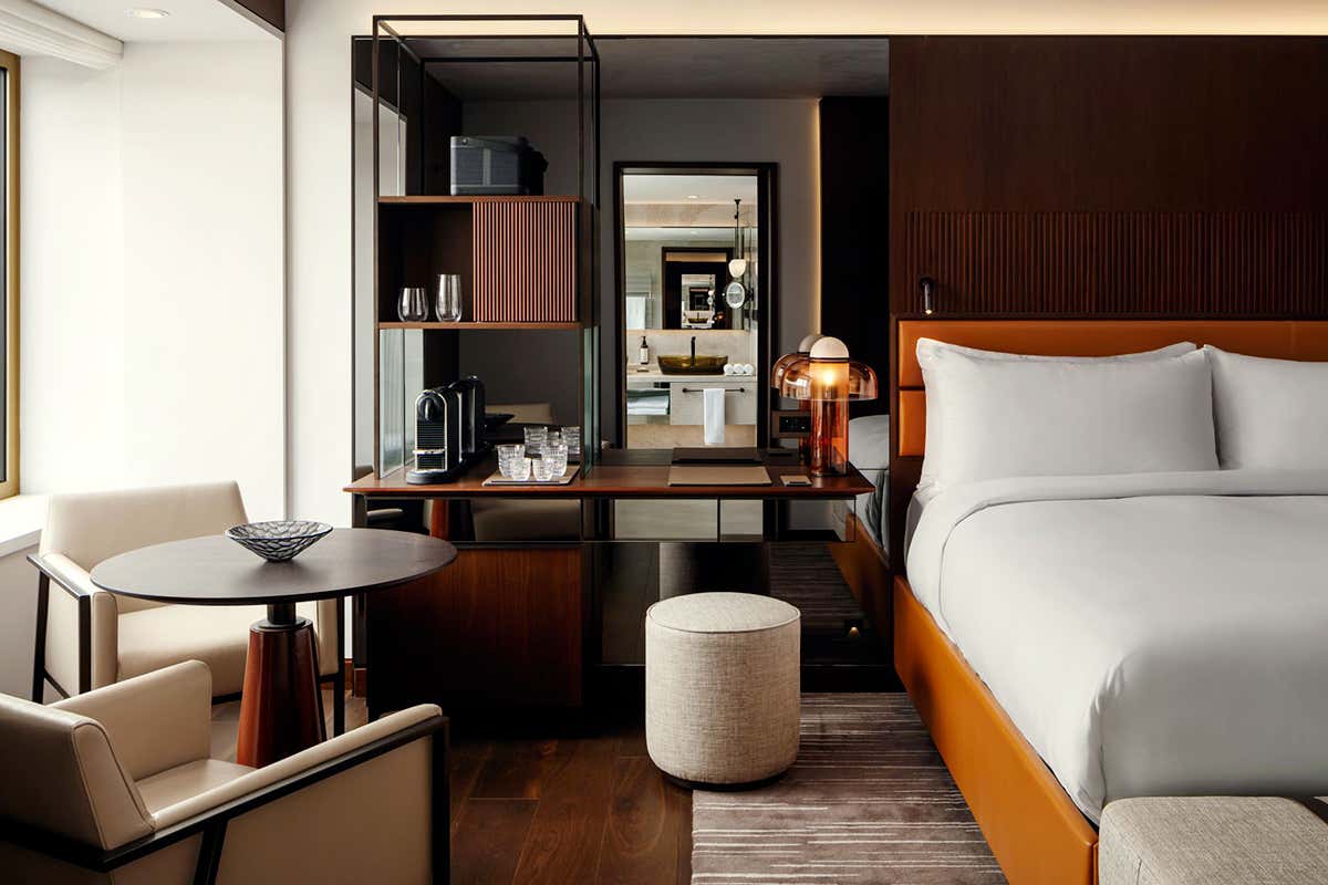 Un dettaglio di una stanza del Fairmont Golden Prague