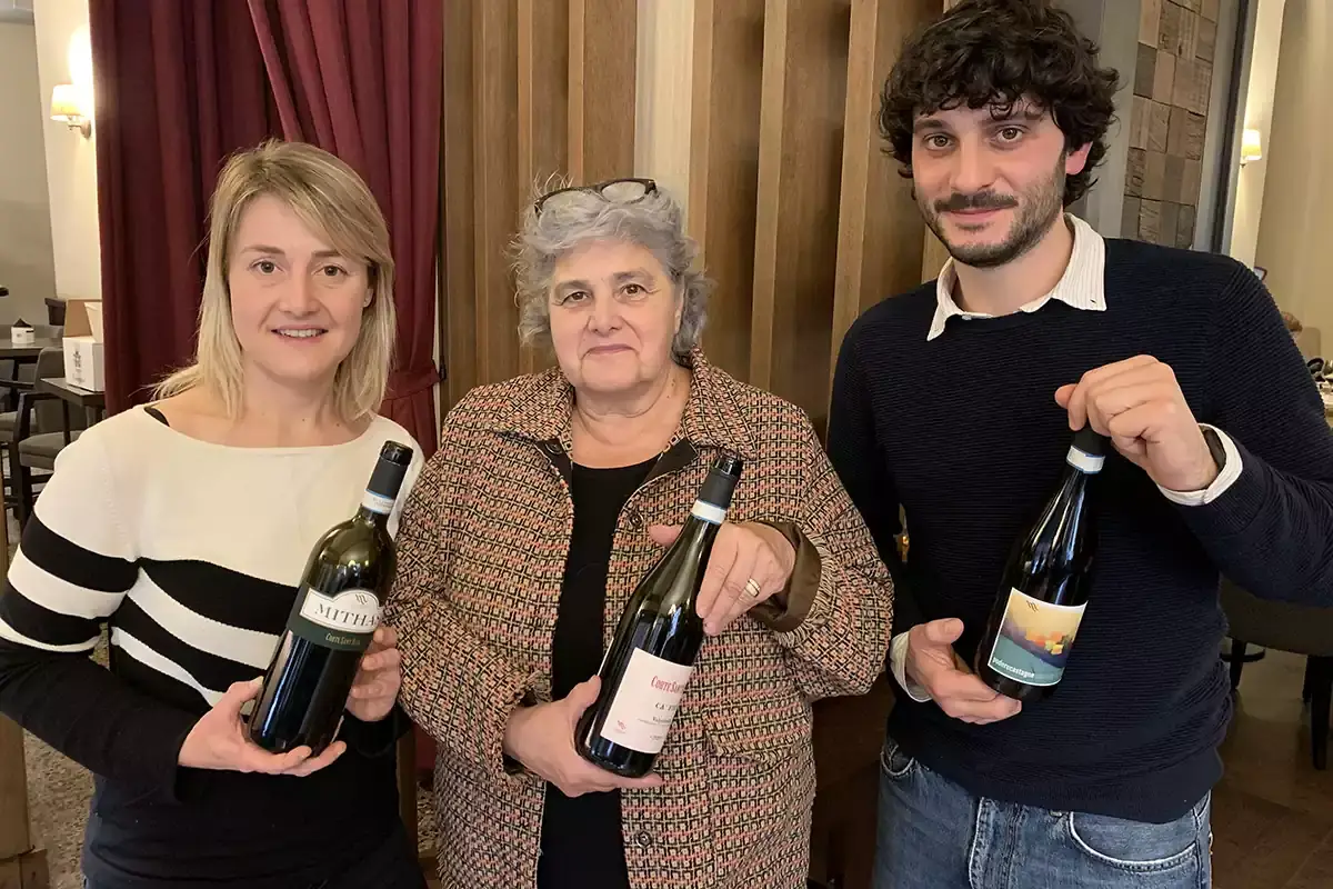 Federica e Marinella Camerani con Leonardo Garbuio Valpolicella Superiore, chiara espressione del territorio
