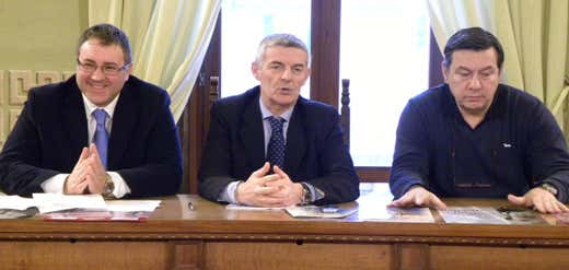 Da sinistra: Nicola Ferrarini, Mario Bocchio e Valentino Leonardi Da sinistra: Nicola Ferrarini, Mario Bocchio e Valentino Leonardi