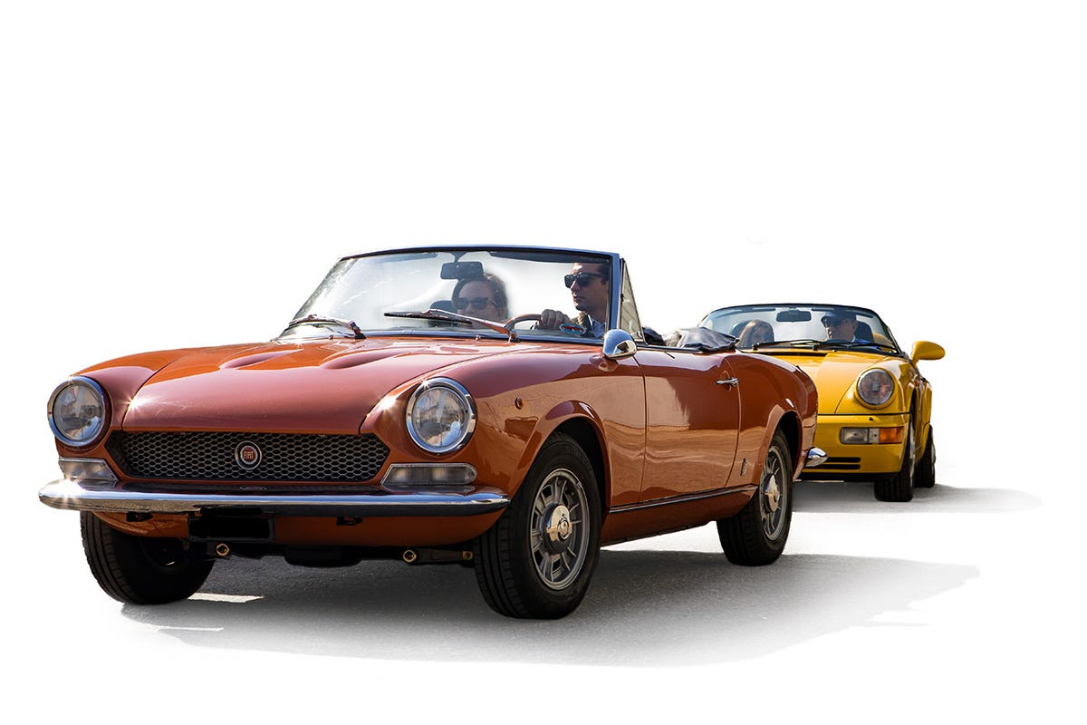 Fiat e Porsche, presenti a Montichiari con le proprie vetture aperte Cabrio e Spider, la mostra mercato delle auto scoperte