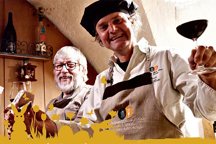 Fiorenzo Varesco e Paolo Betti Pasqua ai sapori di montagna con due chef trentini Slow Food