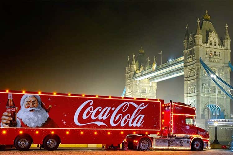Il camion di Coca Cola a Londra (Food, come cambia la pubblicit&agrave;? Dal Carosello in tv agli influencer)