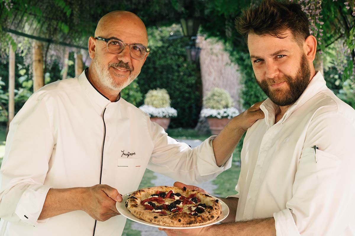 Franco Pepe e Riccardo Canella All’Hotel Cipriani di Venezia la pizza è firmata da Franco Pepe