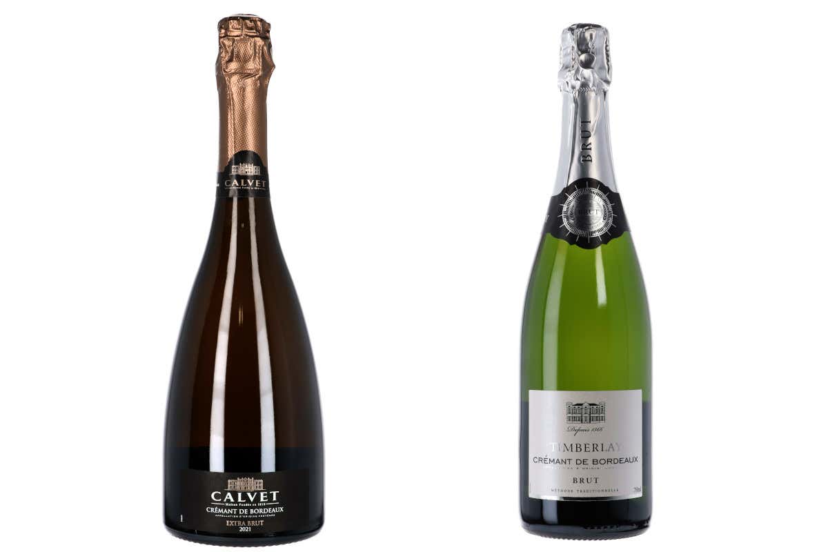 Da sinistra: il  Calvet - AOP Crémant de Bordeaux Extra Brut e il Timberlay - AOP Crémant de Bordeaux