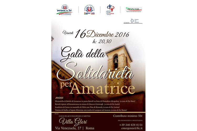 Gala solidarieta Amatrice Federazione italiana cuochi Gala solidarieta Amatrice Federazione italiana cuochi