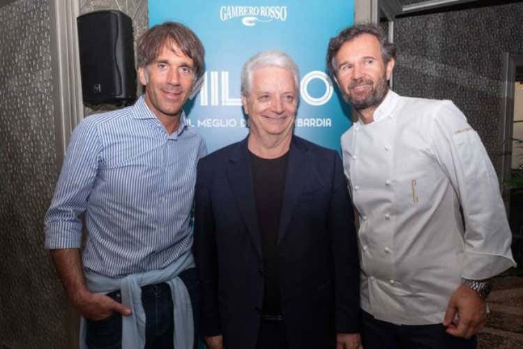 Davide Oldani, Iginio Massari e Carlo Cracco (Gambero Rosso Milano e Lombardia A 8 ristoranti le Tre Forchette)