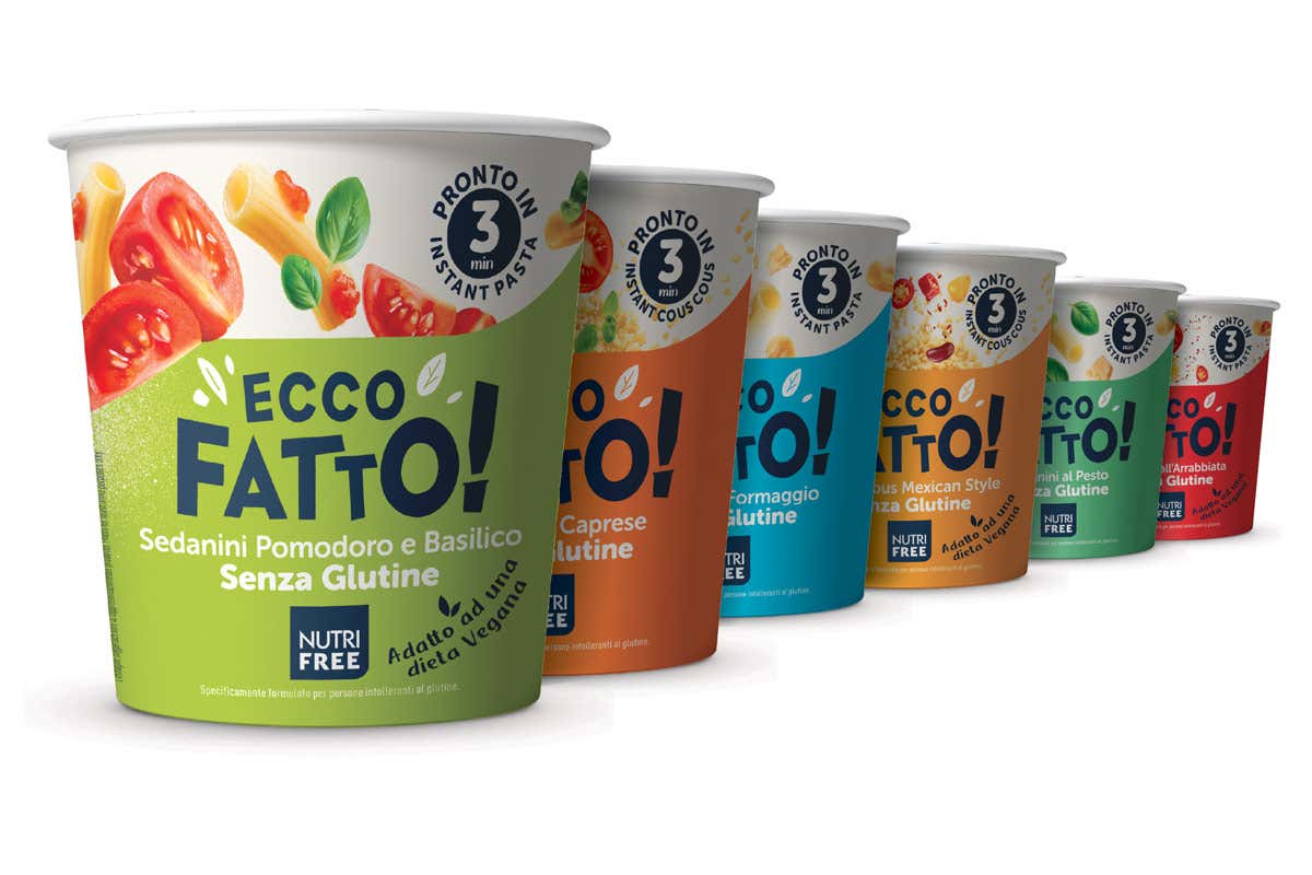 La nuova linea Ecco Fatto! di Nutrifree Per Nutrifree la nuova linea Ecco Fatto! pasta e cous cous istantanei e senza glutine