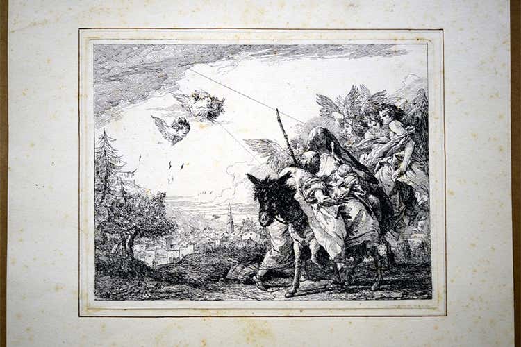 Giandomenico Tiepolo, Giuseppe adora il Bambino fra le braccia di Maria, 1753 Giandomenico Tiepolo, Giuseppe adora il Bambino fra le braccia di Maria, 1753
