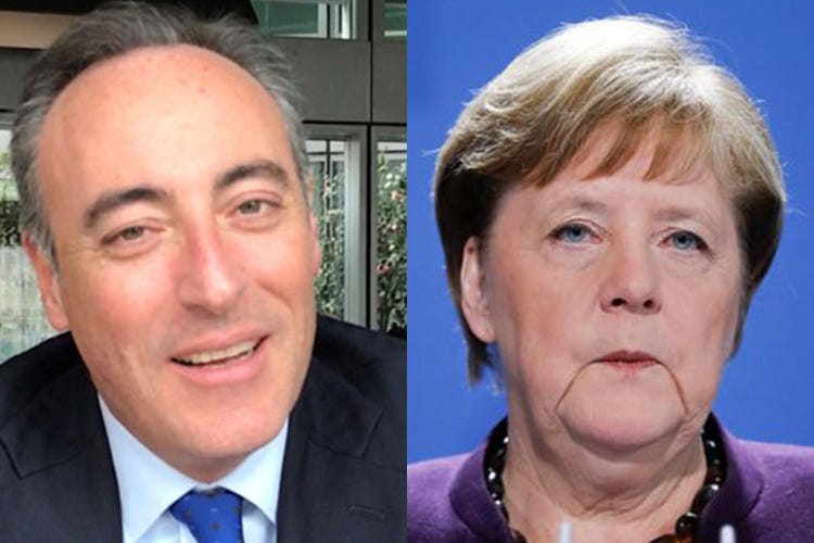 Giulio Gallera e Angela Merkel - Ennesimo tonfo di Gallera sul covid La Merkel invece dà lezioni a tutti