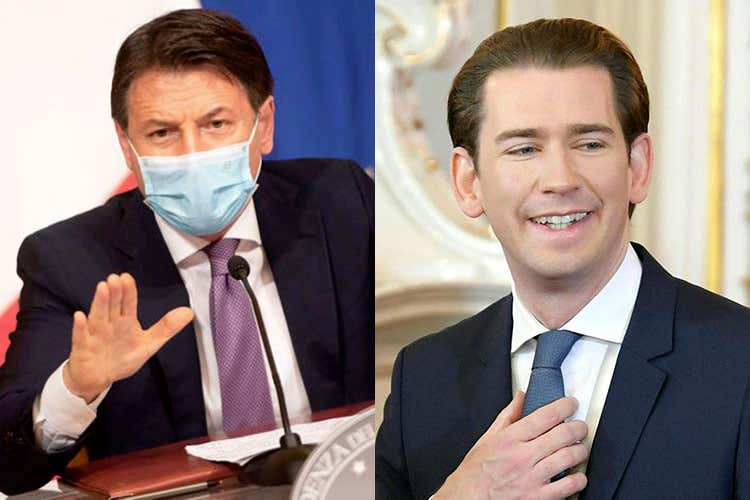 Giuseppe Conte e Sebastian Kurz - Vienna dichiara la Guerra dello Sci No ad aperture europee condivise