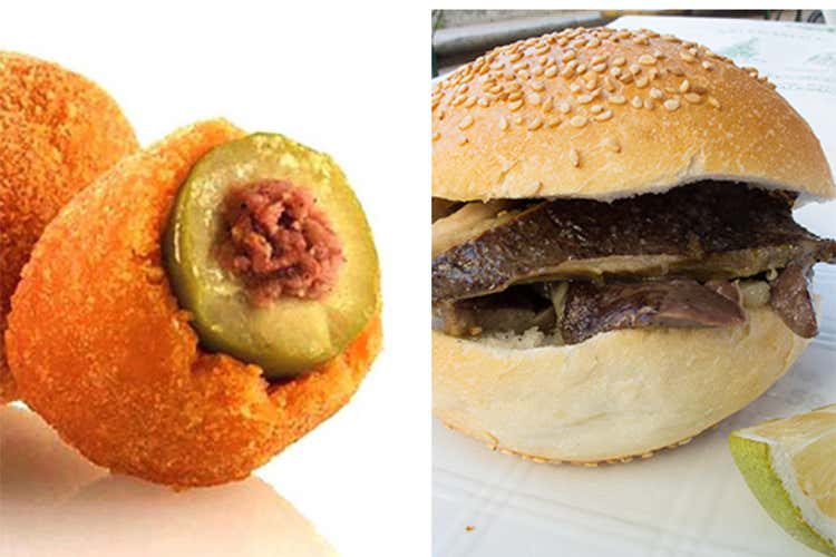 Olive Ascolane (Marche) e Pani Ca Meusa (Sicilia)