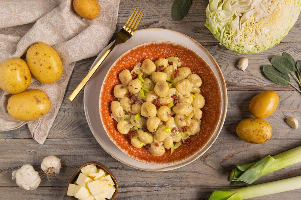 Gnocchi alla crema di verza e Gran Cotechino