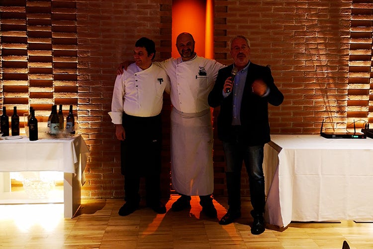 Roberto Casti, Renato Rizzardi e Antonio di Lorenzo (Golf Hotel Vicenza, duetto in cucina Rizzardi ospite del resident Casti)