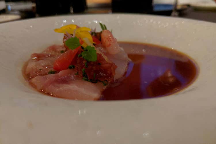 Ceviche orientale di spigola (Gong, non la solita cucina orientale Qui la qualità è un mix di influenze)