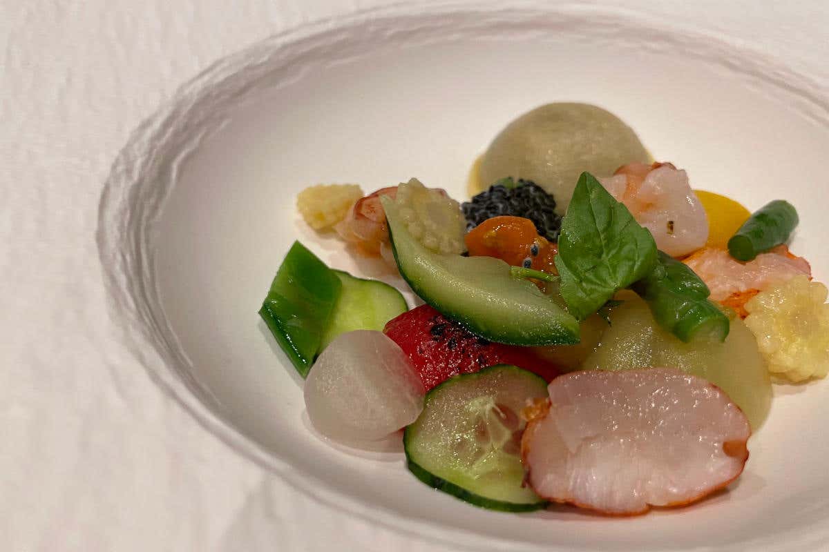 un piatto di Andrea Moccia (GranBaita) GranBaita, un 5 stelle a Selva per design, cucina e wellness