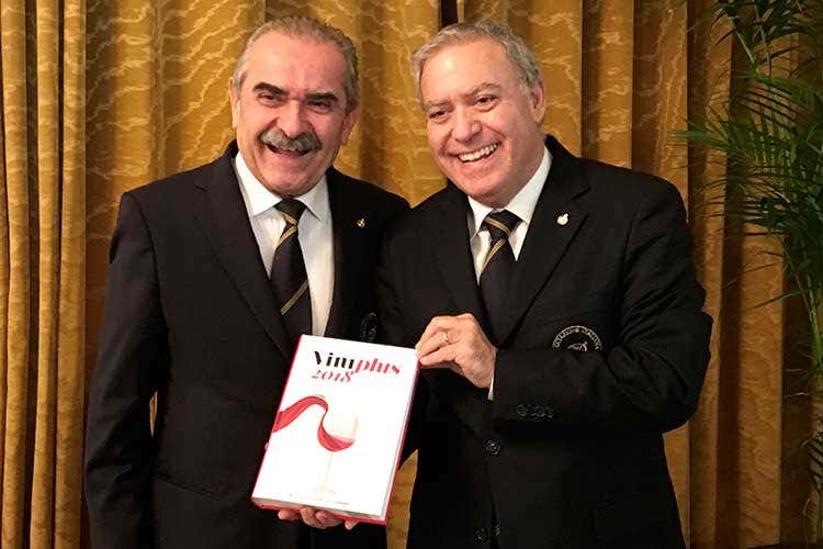 Fiorenzo Detti e Antonello Maietta (Guida ViniPlus, eccellenze lombarde 124 etichette con 4 Rose Camune)