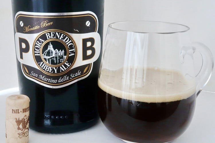 Una delle birre proposte (Hora Benedicta, la birra dell’Abbazia S.Martino delle Scale)
