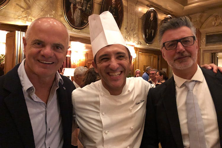 Enrico Derflingher, Fabio Silva e Gianni Tarabini (Hotel de la Ville festeggia il 60° e inaugura la cucina in Veranda)
