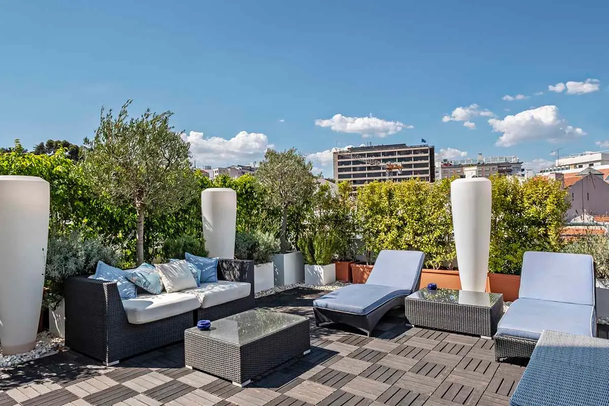 Un particolare della terrazza dell'Hotel Lisboa plaza (foto sito Heritage Hotels) Viaggio a Lisbona con tutta la famiglia soggiornando negli Heritage hotels