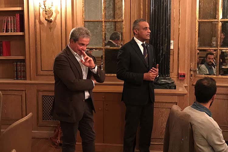 Luigi Maffini e Hosam Eldin (I vini Fivi e la cucina di Tombolato Un assaggio del Mercato piacentino) Luigi Maffini e Hosam Eldin (I vini Fivi e la cucina di Tombolato Un assaggio del Mercato piacentino)