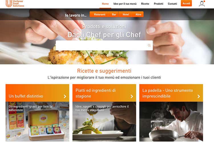 Il sito Unilever Food Solutions rinnova la grafica e i contenuti